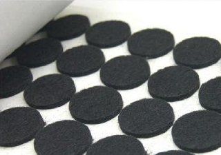 Self Adhesive Round Felt Furniture Pads, Black, 1" DIA, 1/8" TH, Pack of 40   Chair Pads