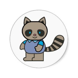 Raccoon Raccoons  ~ Rodent Cartoon Animal Round Sticker