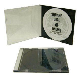 200 ULTRA THIN 5.2mm Clear CD Jewel Boxes with Built In Black Tray #CDBR52   HALF THE THICKNESS OF A NORMAL CD JEWEL BOX Electronics