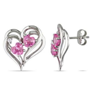 online only heart shaped lab created pink sapphire and diamond accent