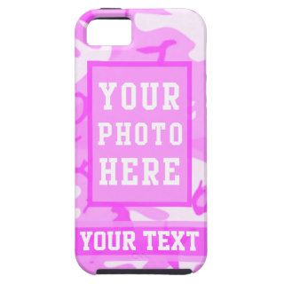 Personalized Name and Photo Cute Pink Camouflage iPhone 5 Covers