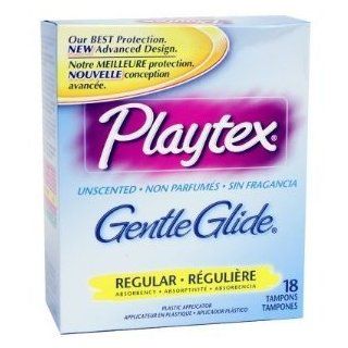 Playtex Gentle Glide Unscented Regular 18 Tampons Health & Personal Care