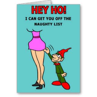 Funny Christmas Card   Naughty List