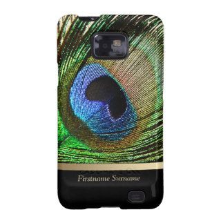 Peacock Feather w/ Name Samsung Galaxy Cases Samsung Galaxy SII Case