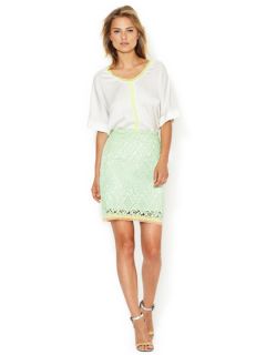 Bella Crochet Pencil Skirt with Contrast Trim by Elie Tahari