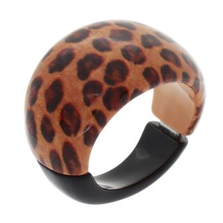 NEXTE Jewelry Cheetah Skin Print Hinged Bangle Bracelet NEXTE Jewelry Fashion Bracelets