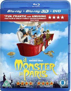 A Monster in Paris 3D (3D Blu Ray, 2D Blu Ray and DVD)      Blu ray