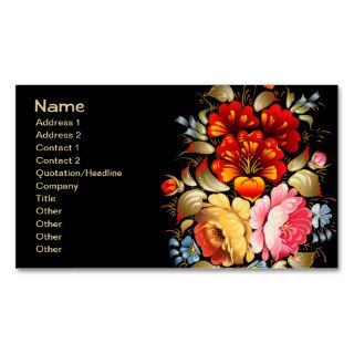Colorful Folk Art Floral Business Card