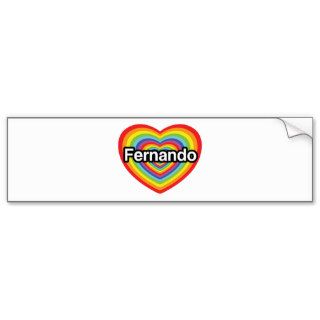 I love Fernando, rainbow heart Bumper Sticker