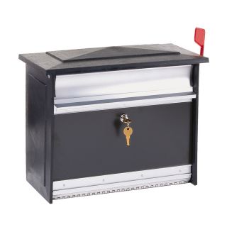 MAILSAFE 16.875 in x 13.375 in Metal Black/Brushed Aluminum Lockable Wall Mount Mailbox