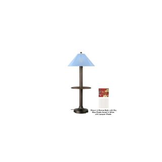 Patio Living Concepts 63 1/2 in H White Outdoor Floor Lamp with Fabric Shade