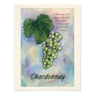Chardonnay Wine Grapes & Description Invitation