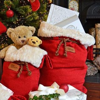 set of five christmas sacks by santa's little workshop