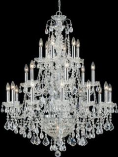 Crystorama Lighting 3229 CH CL MWP Chandelier with Hand Polished Crystals, Polished Chrome    