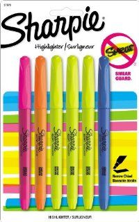 Sharpie Accent Pocket Style Highlighters, 6 Colored Highlighters (27876PP) 