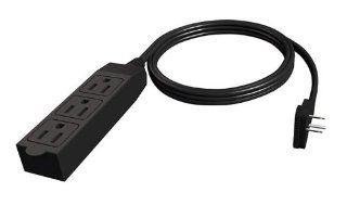 Stanley 31132 CordMax Office Grounded Low Profile 3 Outlet Indoor Extension Cord, 15 Feet, Black   Extension Cords  