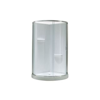 Ove Decors Breeze Chrome Acrylic Round 4 Piece Corner Shower Kit (Actual 76 in x 36 in x 36 in)