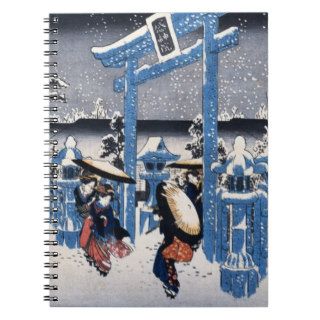 <Gion Shimu In Snow> by Hiroshige Utagawa Note Books