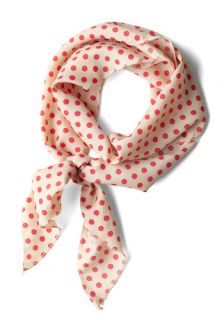 Bow to Stern Scarf in Beige Dots  Mod Retro Vintage Scarves
