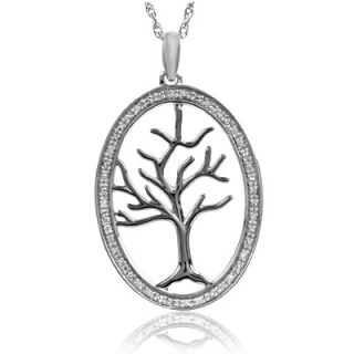 10 CT. T.W. Diamond Tree of Life Oval Pendant in Sterling Silver