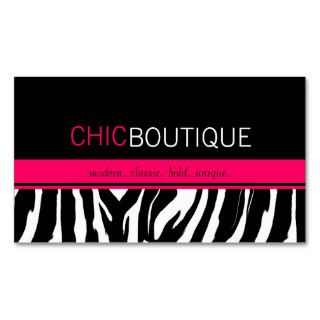 Zebra Print Business Cards in Hot Pink