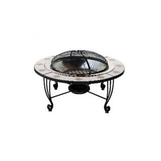 Uniflame Mosaic Tile Wood Burning Fire Pit Table