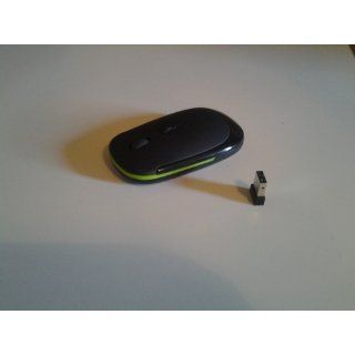 Kinobo Wireless Slimline USB Mouse For Laptops/Desktop PC XP/Vista/Windows 7 (green detail) Electronics