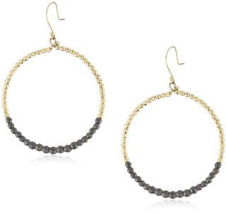 Mizuki 14k Large Hoop Earrings with Gold and Silver Faceted Beads Mizuki Jewelry Jewelry