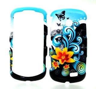 Blue Splashing Flower Wave Snap on Hard Protective Cover Case for Samsung Solstice II A817 Cell Phones & Accessories