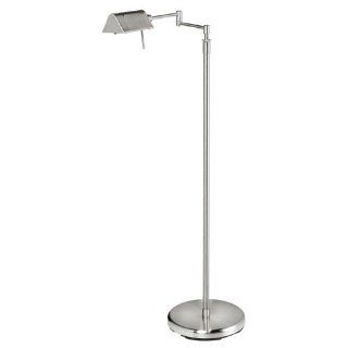 Dainolite DLHA654F SC Adjustable Height Halogen Floor Lamp, Satin Chrome   Table Lamps  