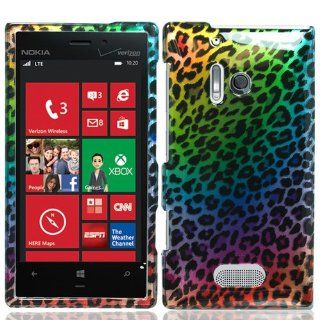 3 in 1 Bundle For Nokia Lumia 928   Hard Case Snap on Cover (Rainbow Leopard)+ICE CLEAR(TM) Screen Protector Shield(Ultra Clear)+Touch Screen Stylus Cell Phones & Accessories