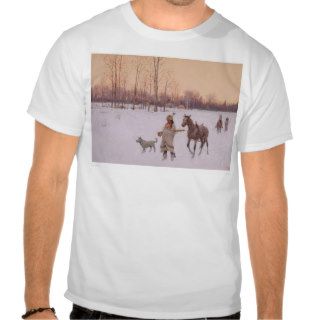 Indians in the Snow (0565A) T shirts