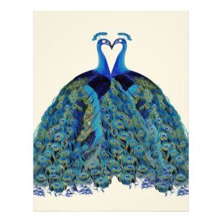 Vintage Peacocks Kissing Wedding Gifts Letterhead Design
