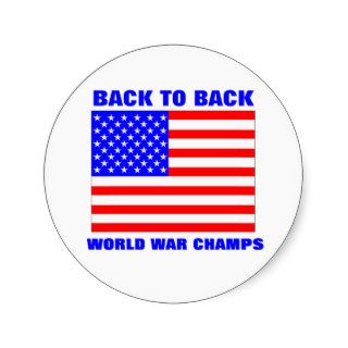 Back to Back World War Champs Flag logo Sticker