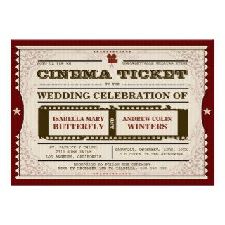 Cinema Ticket   Wedding Invitation