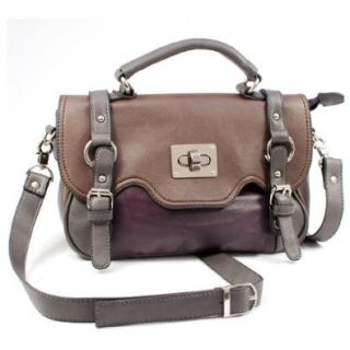 Dasein Mini briefcase style bag/ organizer handbag  Multi   Purple / Grey / Coffee Shoes