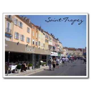 saint tropez harbor front post card