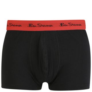 Ben Sherman Mens 3 Pack Trunks with Contrast Waistband   Blue/Red/Turquoise      Mens Underwear