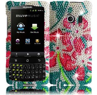 For Huawei Ascend Q M660 Full Diamond Bling Cover Case Green Lily Cell Phones & Accessories