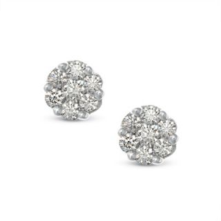CT. T.W. Diamond Flower Stud Earrings in 10K White Gold   Zales