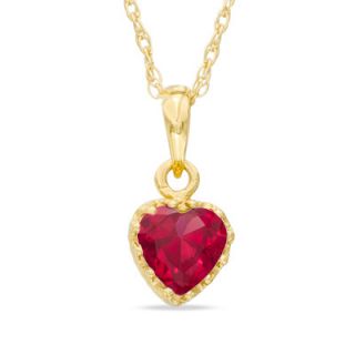 0mm Heart Shaped Lab Created Ruby Crown Pendant in Sterling Silver