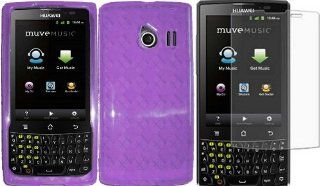 For Huawei Ascend Q M660 TPU Cover Case Dark Purple+LCD Screen Protector Cell Phones & Accessories