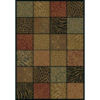 Shaw Living Kato 5 ft 5 in x 7 ft 8 in Rectangular Multicolor Block Area Rug