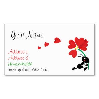 cute cartoon ant love flower business card templates