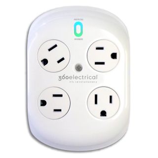 360 Electrical 4 Outlet General Use Surge Protector (Auto Off Safety)