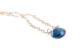 london blue topaz necklace in gold vermeil by prisha jewels