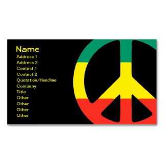 Rasta Peace Sign Business Card