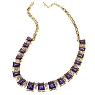 Roberto by RFM "Appuntamento" Amethyst Color and Clear Stone Goldtone 19" Drape