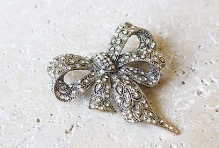 vintage style bow brooch by lily & joan