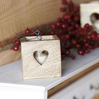 wooden heart lantern by the country heart store